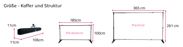 banner extensible tamaño de estructura y maletín